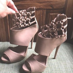 Bebe 6in high heels caged ankles, beautiful